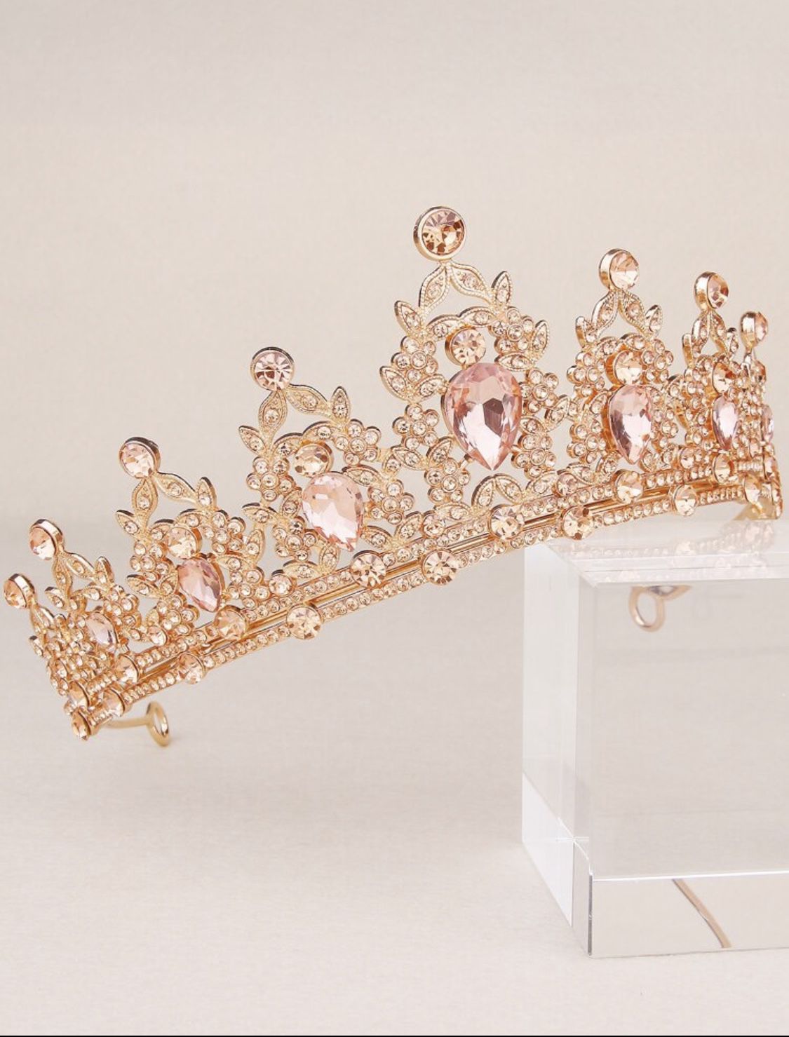 Rose gold Sparkle Rhinestone Crown Tiara