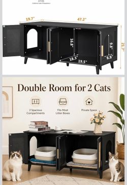 Double door cat litter furniture