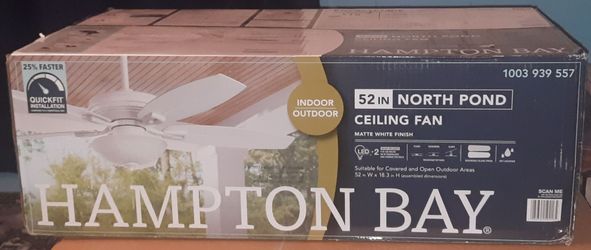 BRAND NEW NIB SEALED Hampton Bay North Pond 52" Indoor/Outdoor LED Ceiling Fan w/ Light Kit