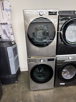 LG Stainless steel front load washer and gas dryer set