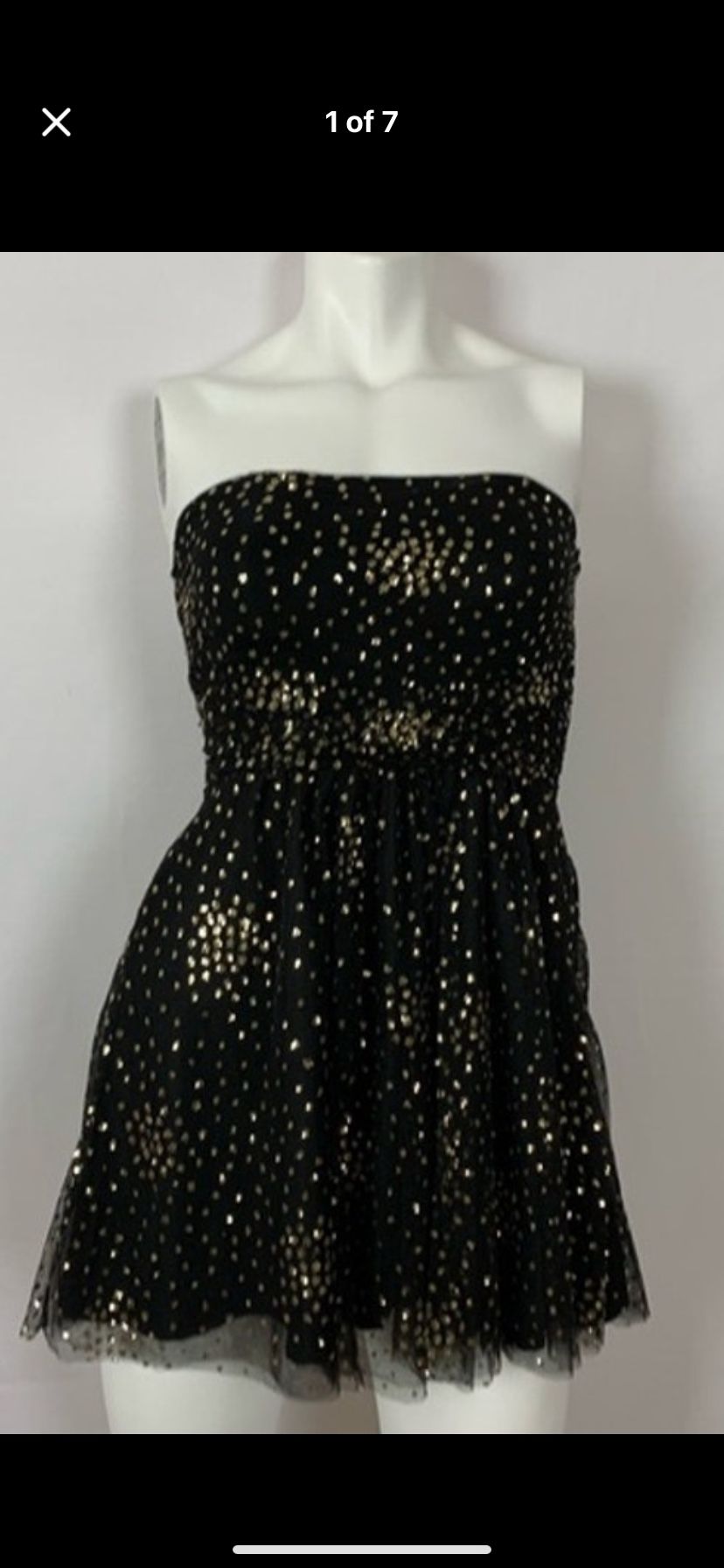 Strapless Black sparkle holiday dress S petite
