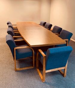 Giant Conference Room Table & Chairs