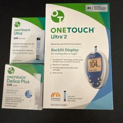 Onetouch Ultra2 Machine 100 Test Strips & 100 Lancets All Unopened 