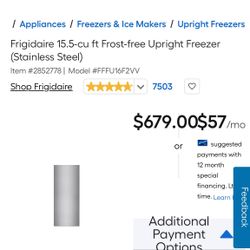 Frost Free Upright Freezer - nearly new