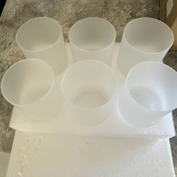 6 Pack White Flosted Glass Shad