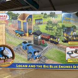 Logan & Blue Engine Set - Thomas & Friends Wooden Railway Train Engine CCX63