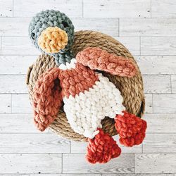 Crochet Duck Stuffed Animal Crochet Lovey Snuggler Plushie Baby Shower Gift Birthday Gift Baby Toddler Toy