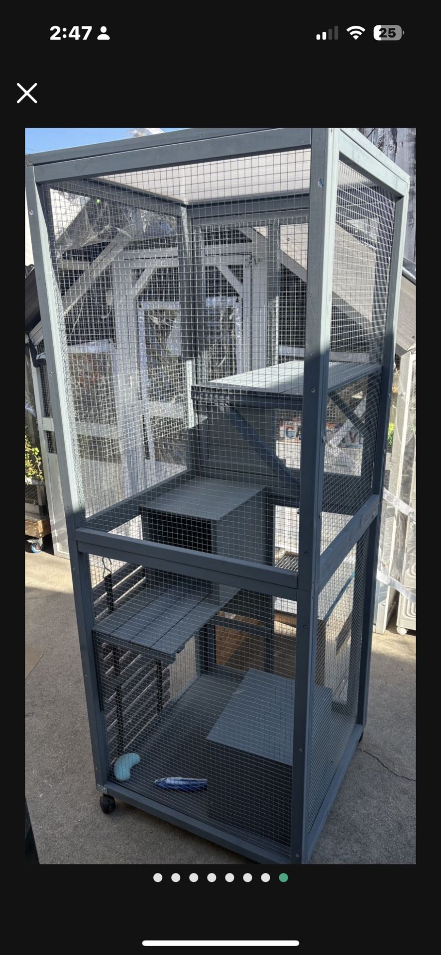 64 Inch Catio Outdoor Cat Enclosure, Large Cat House for Outdoor Cats with Updated Framework Structure, Windows and Wheels, Outside Cat Patio Cattery