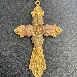 Black Hills J.CO. Jewelry 10k 12k solid yellow rose gold cross flower Pendant charm