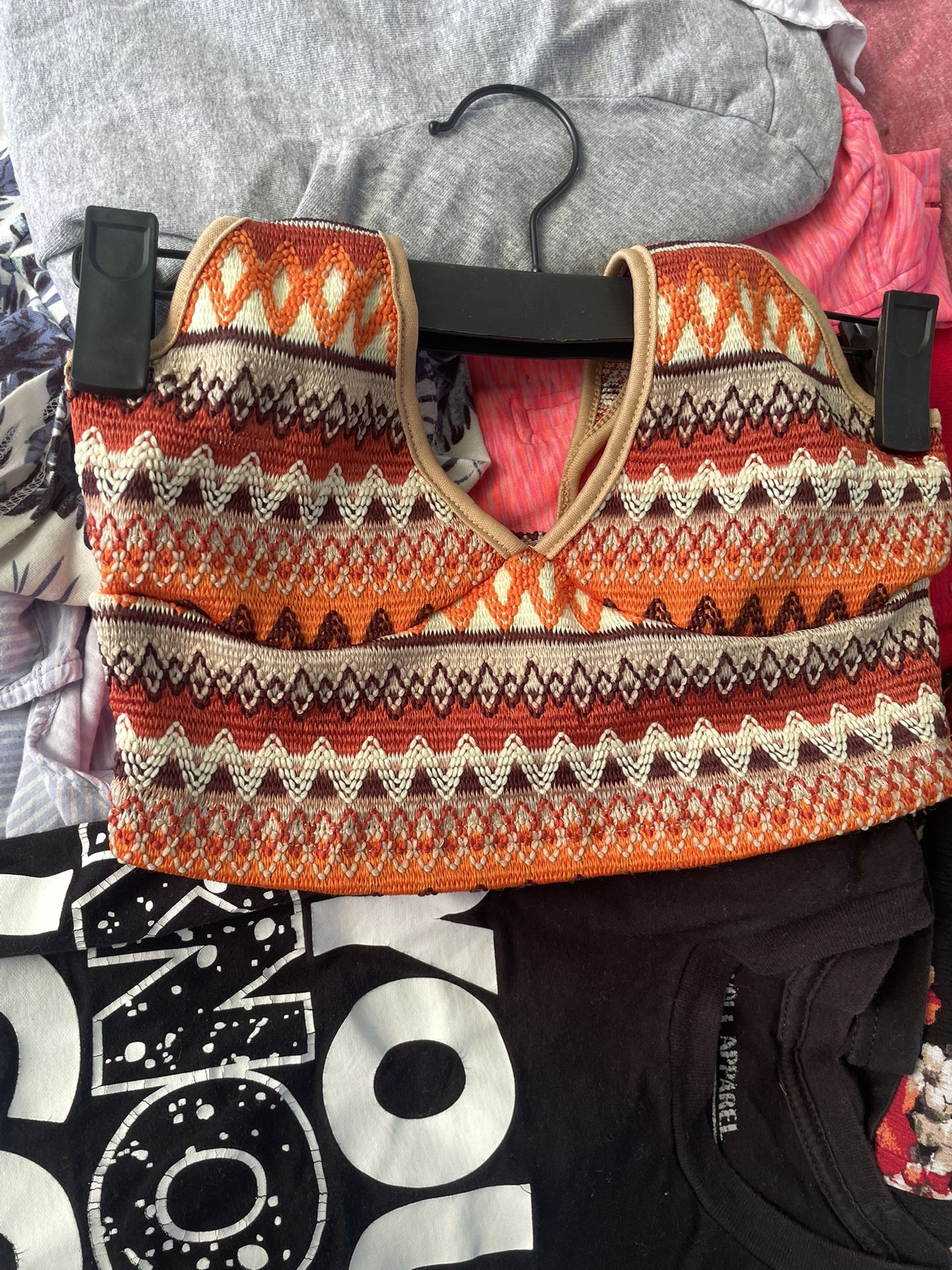 Colorful Pattern Halter Crop Top