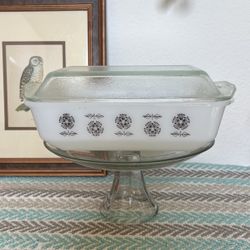 HTF Agee Crown Pyrex Black Sunflower