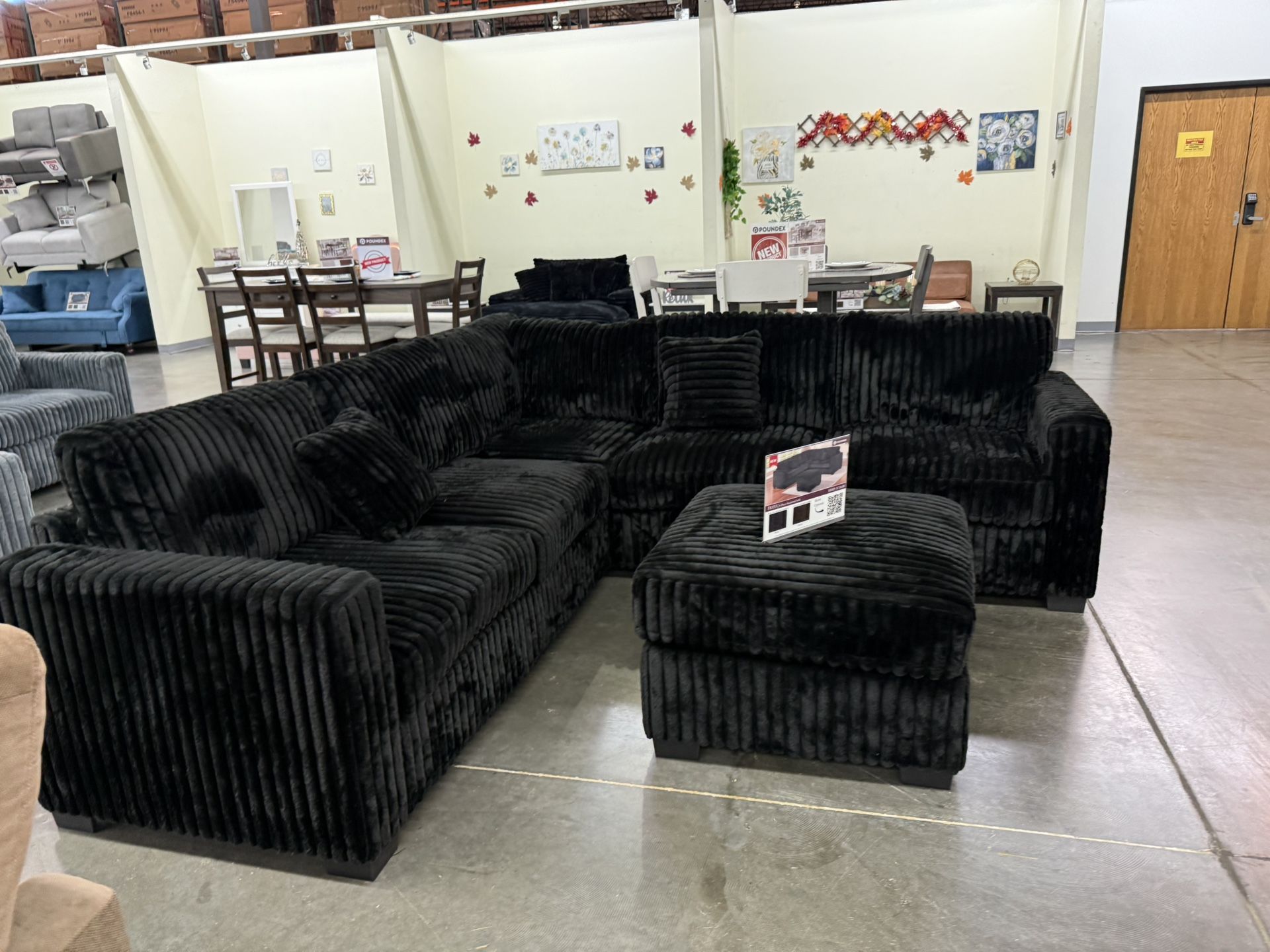 New Black Sectional