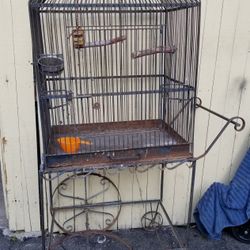 Iron VINTAGE bird CAGE [ SEE  ALL PICS FOR MEASURES & CONDITION PLEASE ]