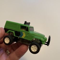 TOY 3 1/2” Vintage MATTEL POWER DEVILS GREEN 4x4 Motorized Jeep—no Batteries Required