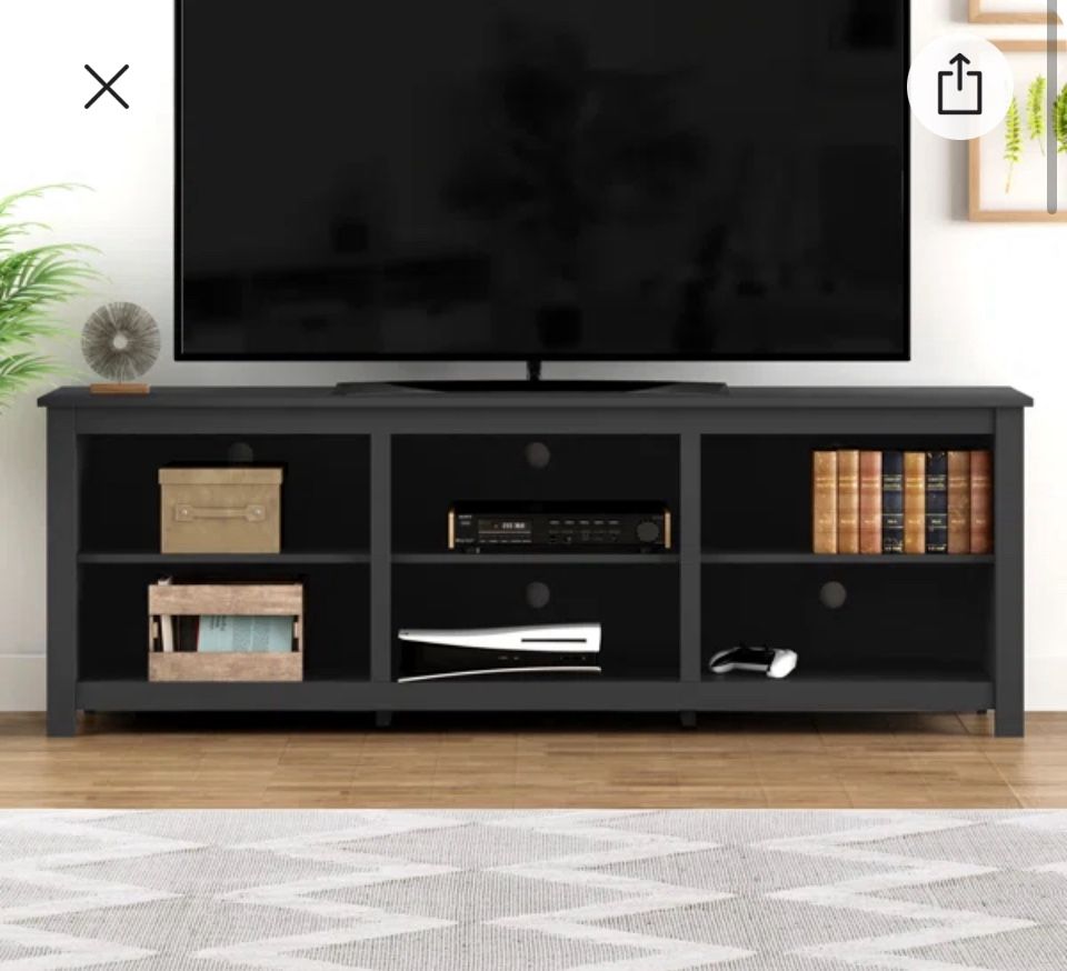 TV Stand 70” Black With 6 Cubes