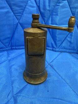 Vintage Solid Brass Grinder Manual Hand Crank Farmhouse Kitchen Decor