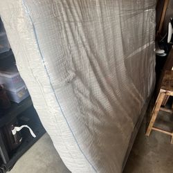 Full size mattress and grey bed frame