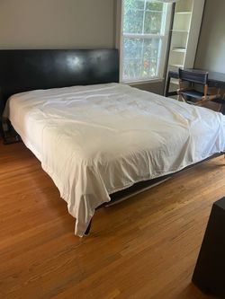 cali king size bed and mattress with night stand