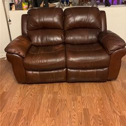 Leather Reclining Love Seat
