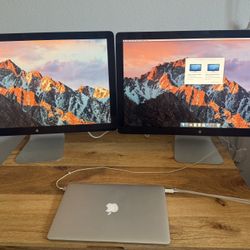Two Apple 27” Thunderbolt Display Monitors 