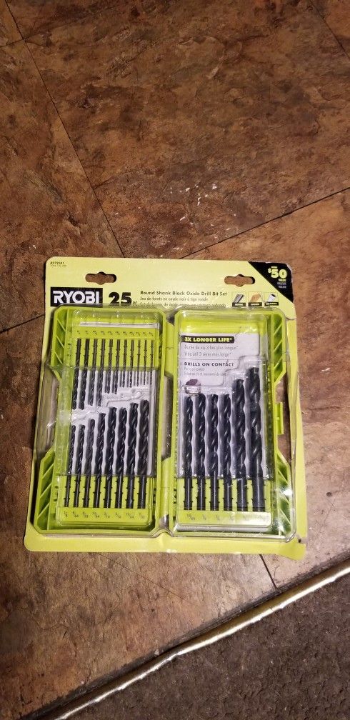 RYOBI 25 PIECE DRILL BIT SET