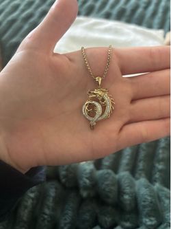 Dragon pendant with lab grown diamonds