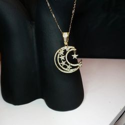 Moon Necklace 14K Gold Laminated High Quality 27$