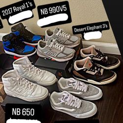 Lot of 5 Shoes Nike Jordan New Balance Sneakers Size 8