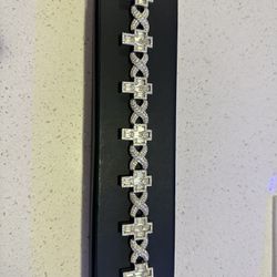 Moissanite Cross & Infinity Bracelet 