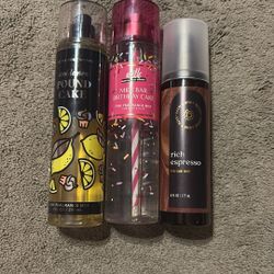 Set Of 3 Bath And Body Works Fine Fragrance Mists