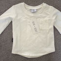 New! Olive + Scout long-sleeve pocket tee shirt