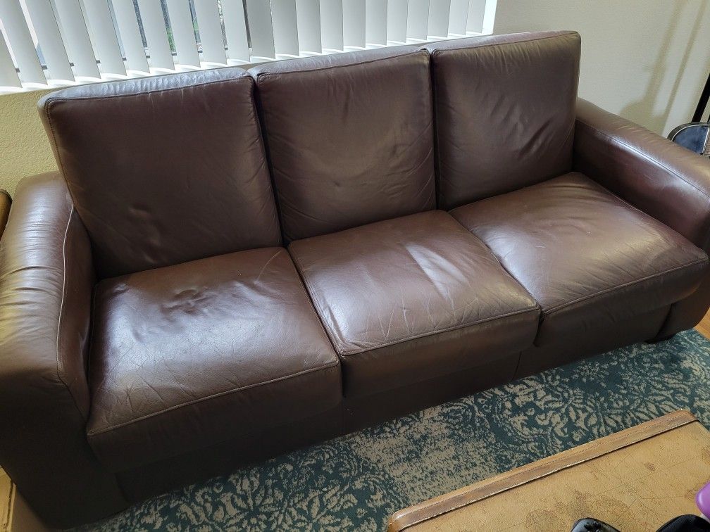 Leather Couch & Chair