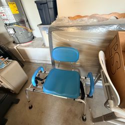 Swivel and sliding shower chair