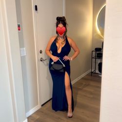 Kindra High-Slit Mermaid Halter Dress