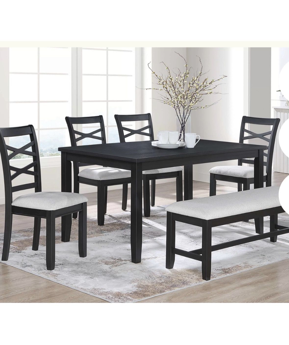 Dining Table Set With Chairs And Bench 