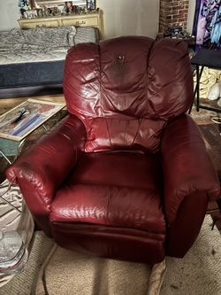 Red leather recliner
