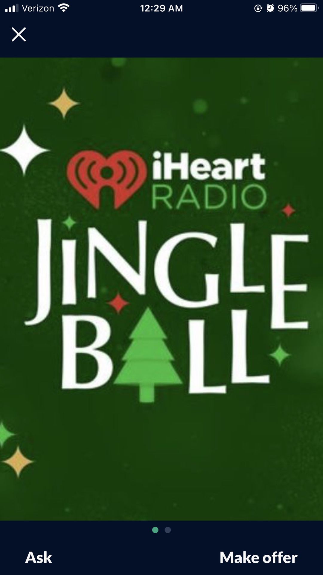 102.7 KISS FM JINGLE BALL UP FRONT 🔥🔥🎄🍺🍻🥂🍹HOT 🔥🔥FLOOR SEATS 💺 💺 (2) TICKETS 🎫 🎫 $150 EACH $300 FOR PAIR 🔥🔥