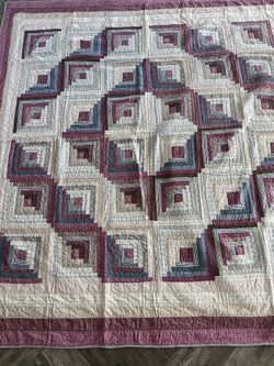 Vintage Cotton Handmade Quilted blanket, Bedspread / Quilt – 99” x 89” – Pristine Condition