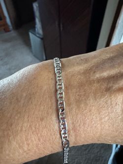 Sterling Silver Anchor Link Bracelet
