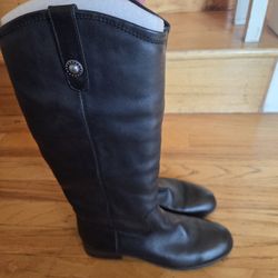 Carlos Brand Black Leather Boots. Size 8M Like New Condition 