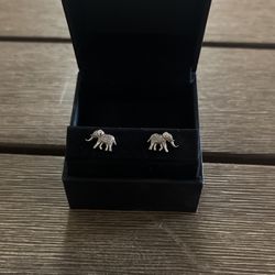Diamond Elephant Earrings