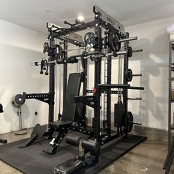 Smith Machine 400 | Adjustable Bench | 245lb Cast Iron Olympic Weights | 7ft Olympic Bar | Fitness | Gym Equipment | FREE DELIVERY/INSTALLATION 🚚 🛠️