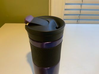 ⁠Contigo Metra Transit Stainless Steel Travel Mug Purple Rubber Grip SnapSeal 16oz
