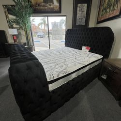 King Bed Frame With Fireplace 