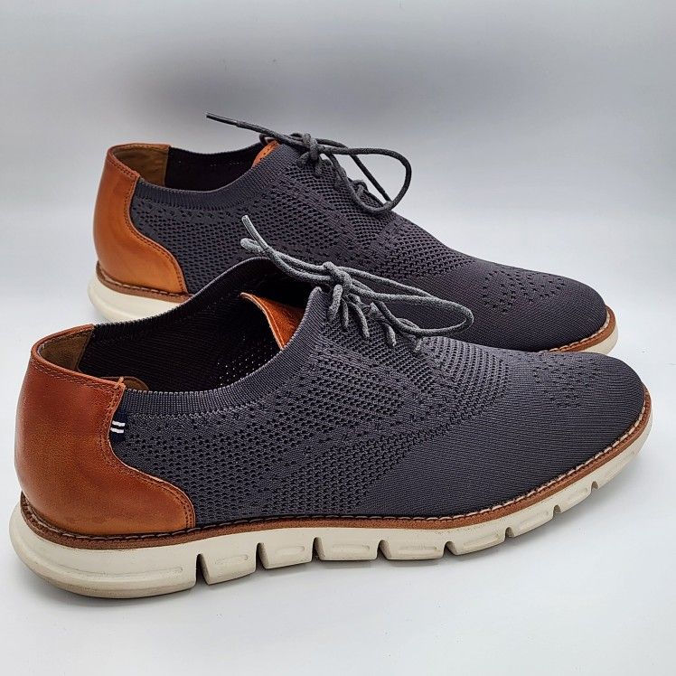 Nautica Mens Wrenwood Knit Grey Low Top Lace Up Oxford Shoes Size 11