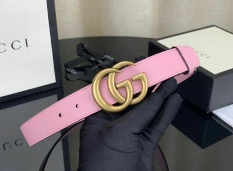Pink And Gold Gucci Belt 