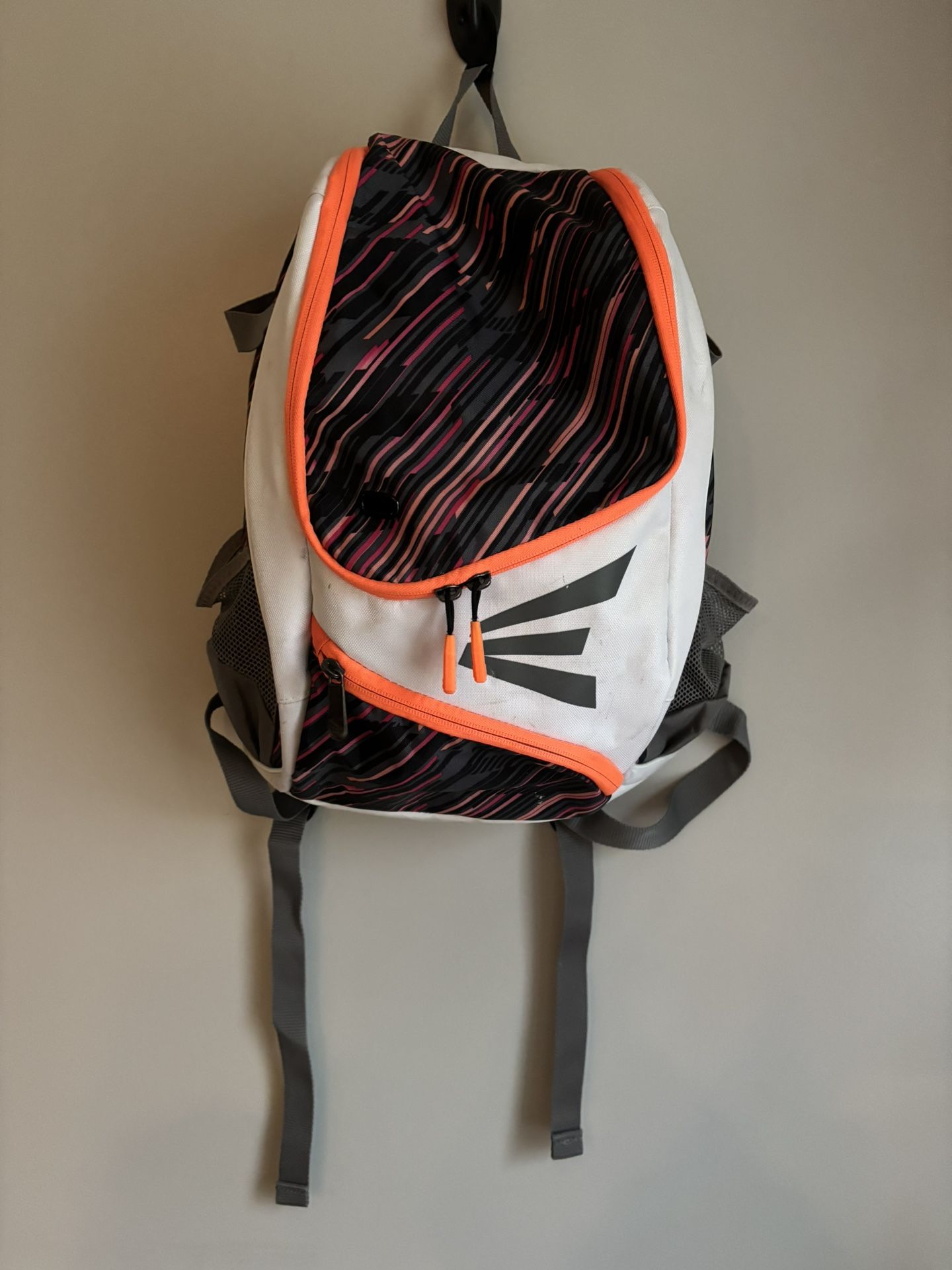 Easton Youth Baseball Softball Backpack Equipment Bat Bag Neon Orange White