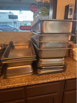 Restaurant stainless steel steam table pans / buffet pans for sale.