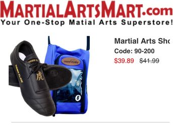 Tiger Claw martial arts shoes, size approximately US 2/3