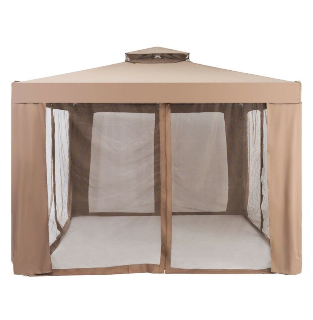 10" × 10" Canopy Garden Patio Gazebo Tent Shelter Outdoor W / Mosquito Netting In the Box